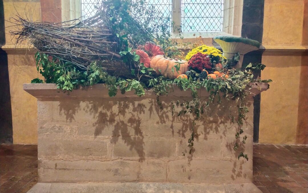 décoration d'automne au château